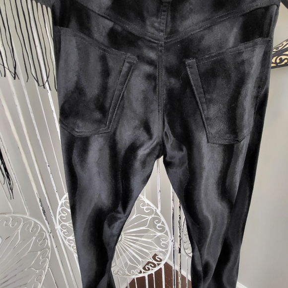 Vintage Black Velvet Fur Wave Pants Goth Punk Witch Y2K 2000s Epedemic - Picture 3 of 4